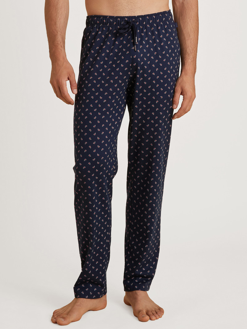 Men Calida Special Long Pants With Side Pockets Sleepwear Dark Sapphire | 960542-XFC