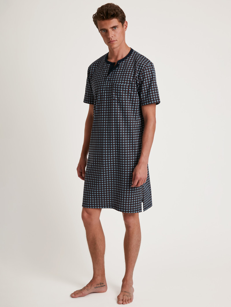 Men Calida Special Nightshirt Sleepwear Dark Sapphire | 581697-NMD