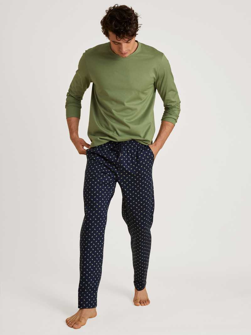 Men Calida Special Shirt Long-sleeve Sleepwear Olive Oil | 750682-ONP