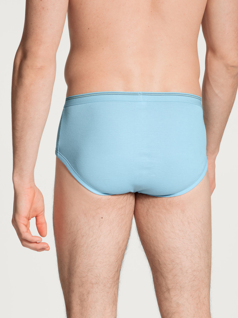 Men Calida Twisted Cotton Classic Brief With Fly Underwear Eisblau | 674958-AMI