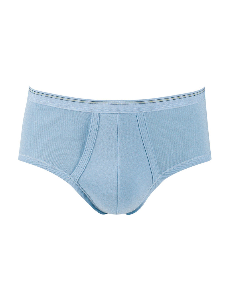 Men Calida Twisted Cotton Classic Brief With Fly Underwear Eisblau | 674958-AMI