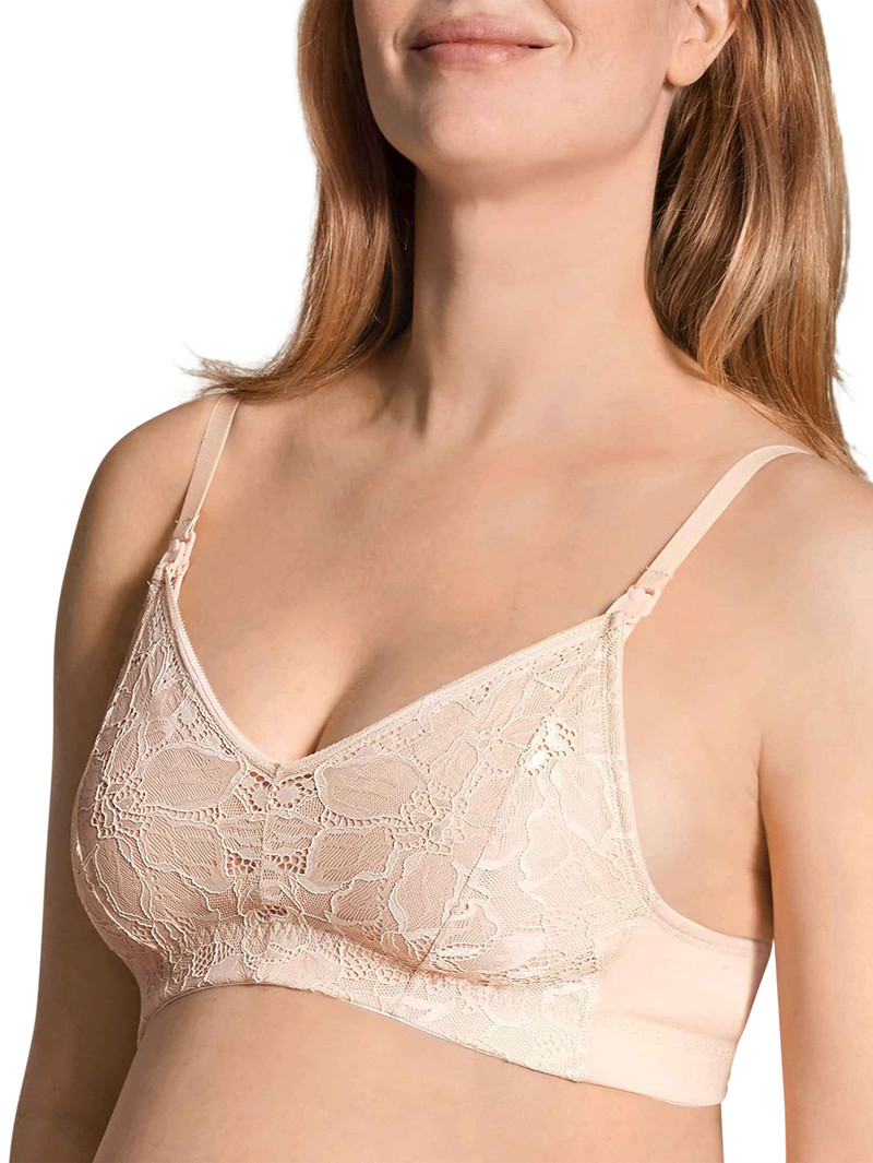 Women Calida 100% Nature Mum Nursing Bra Without Underwire, Cradle To Cradle Certified® Underwear Lace Parfait Pink | 825069-PQX