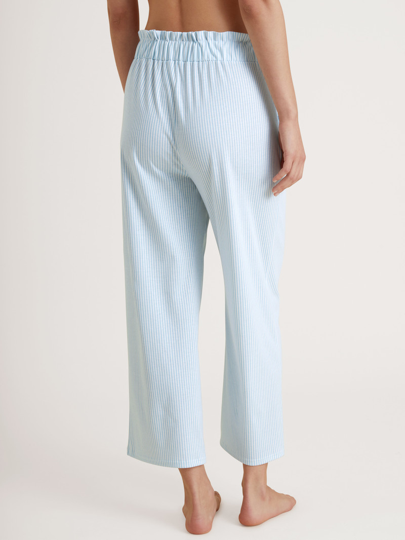 Women Calida Amalfi Journey 7/8 Pants With Paperbag Waistband Sleepwear Cascade Blue | 658273-GMJ