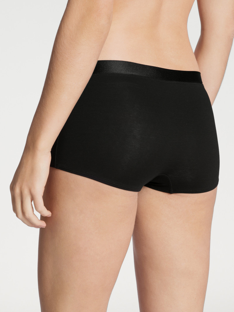 Women Calida Cate Shorty Regular Cut Underwear Schwarz | 751069-QXH