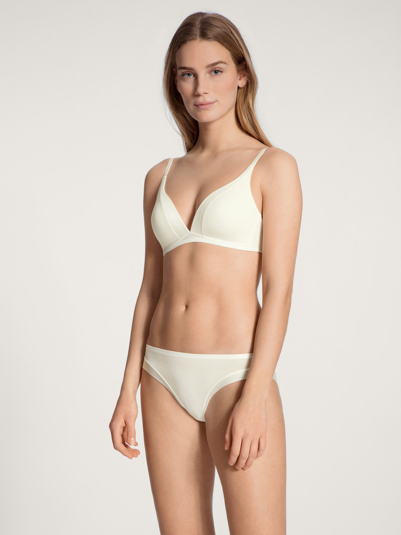 Women Calida Cate Triangle Bra With Padding Underwear Alabaster Crème | 301756-PXQ