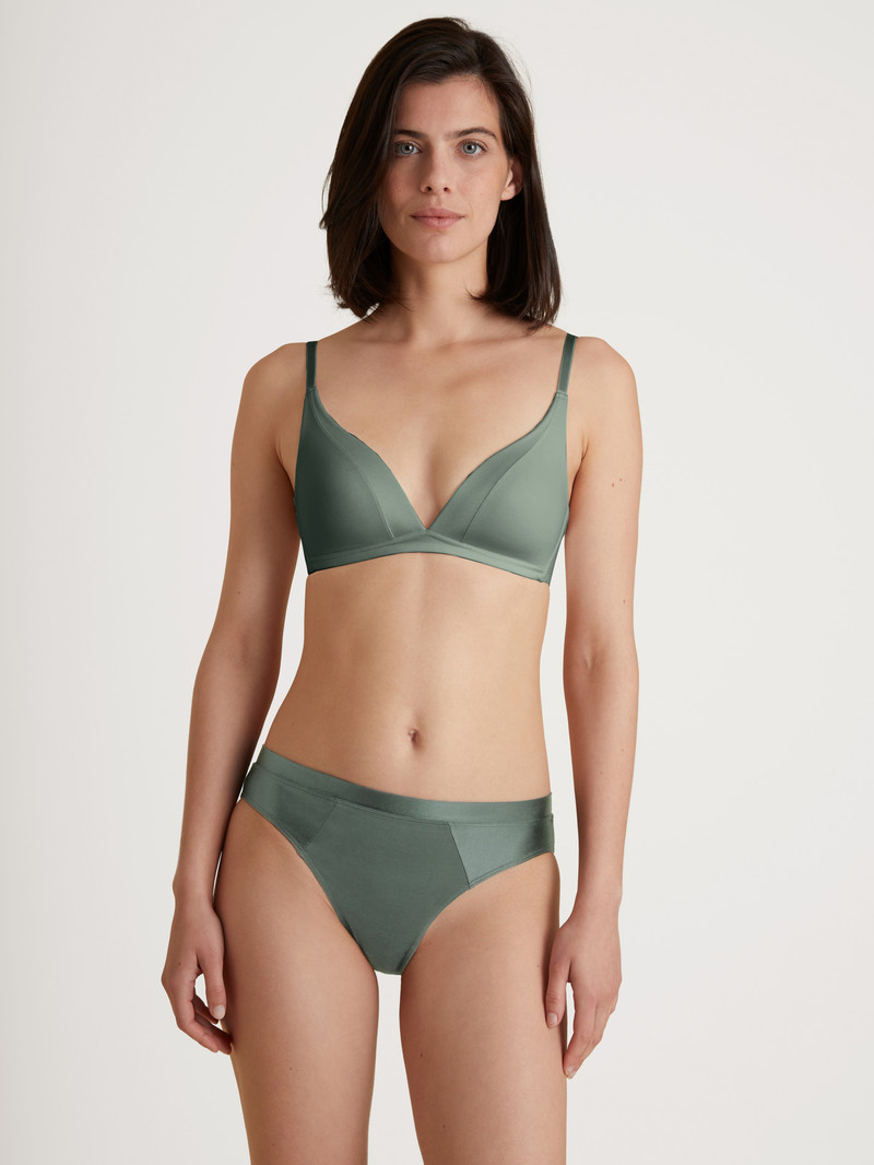 Women Calida Cate Triangle Bra With Padding Underwear Laurel Green | 584179-MRW