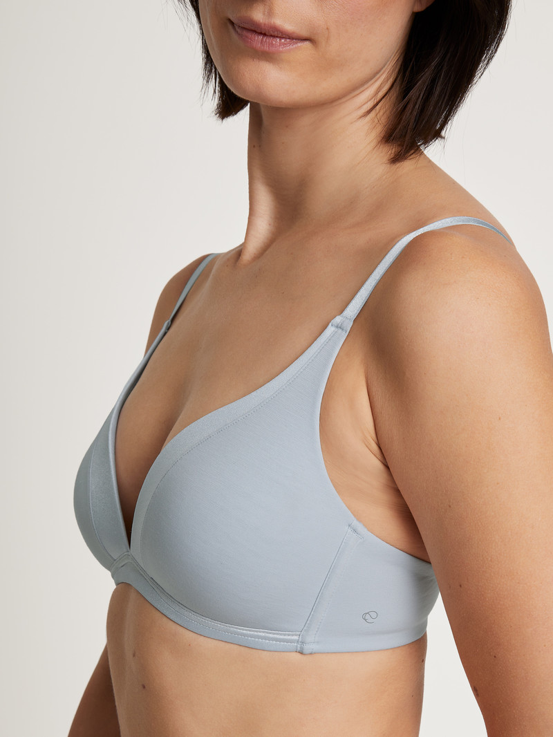 Women Calida Cate Triangle Bra With Padding Underwear Arctic Ice | 651874-KOW