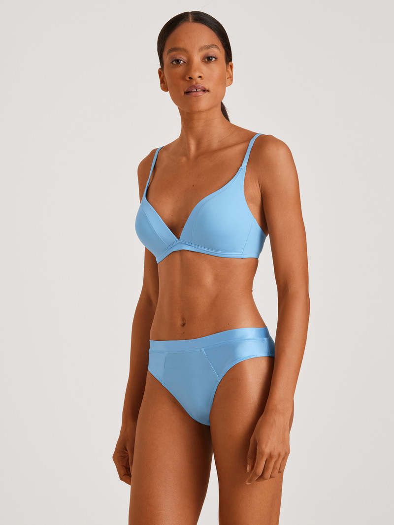 Women Calida Cate Triangle Bra With Padding Underwear Placid Blue | 628931-EBV