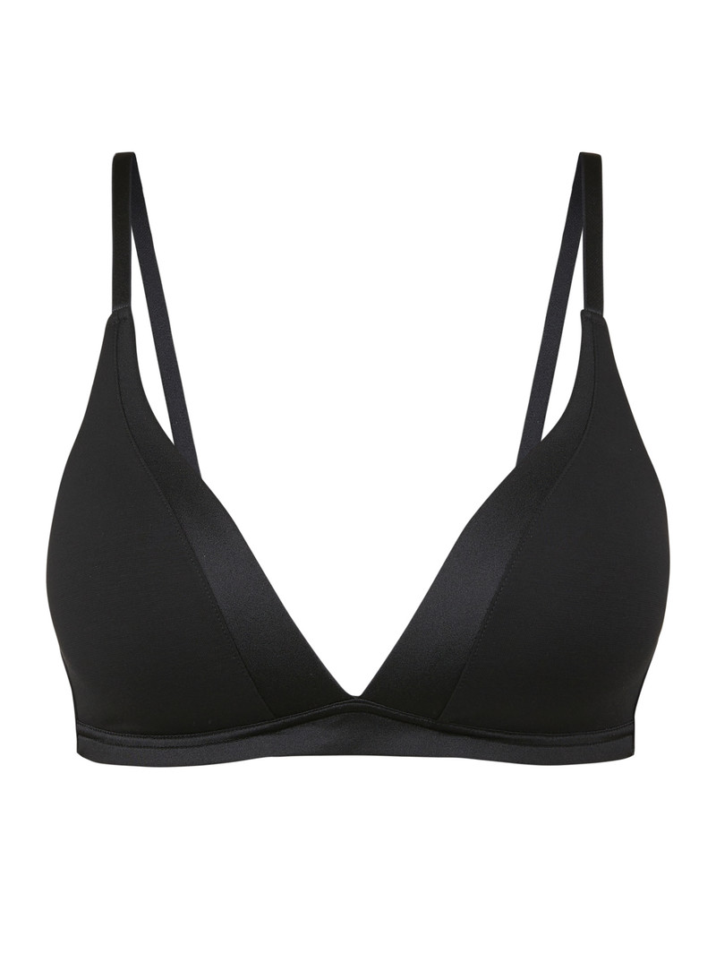 Women Calida Cate Triangle Bra With Padding Underwear Schwarz | 526178-HAU