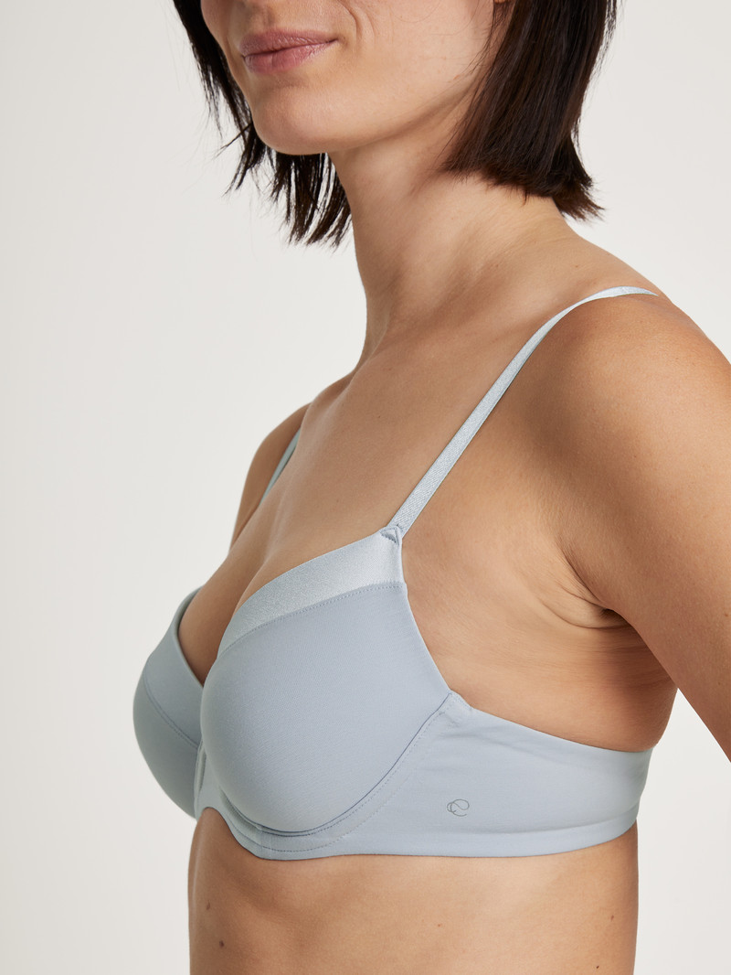 Women Calida Cate T-shirt Bra Underwear Arctic Ice | 305468-FWZ