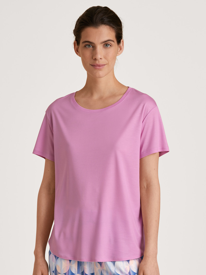 Women Calida Circular Dreams Shirt Short Sleeve, Cradle To Cradle Certified® Sleepwear Bubble Gum Pink | 912378-NDO