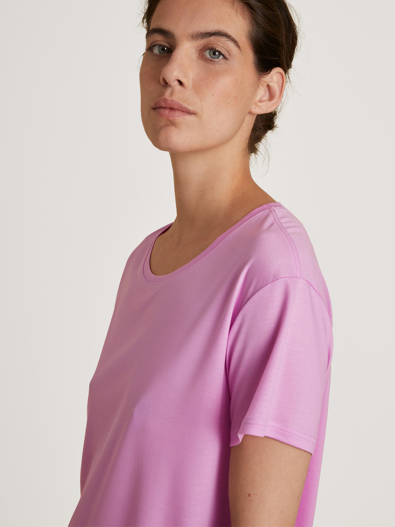 Women Calida Circular Dreams Shirt Short Sleeve, Cradle To Cradle Certified® Sleepwear Bubble Gum Pink | 912378-NDO