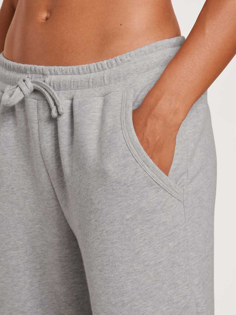 Women Calida Circular Lounge Pants With Cuffs, Cradle To Cradle Certified® Yoga Grey Melange | 058392-CXD