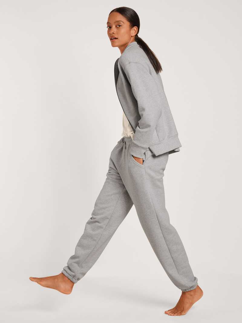 Women Calida Circular Lounge Pants With Cuffs, Cradle To Cradle Certified® Yoga Grey Melange | 058392-CXD