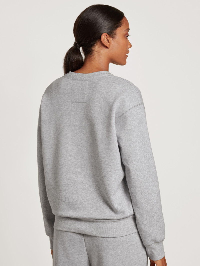 Women Calida Circular Lounge Sweatshirt, Cradle To Cradle Certified® Yoga Grey Melange | 509437-URC