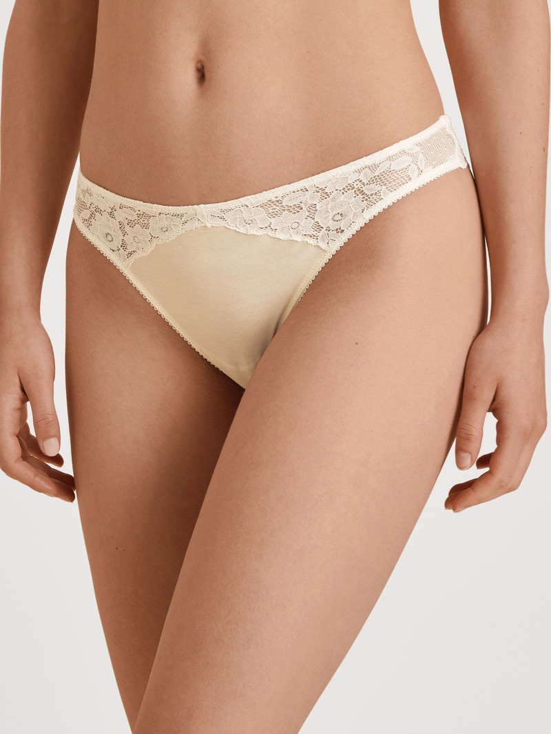 Women Calida Circular Romance String, Cradle To Cradle Certified® Underwear Charm Cream | 932108-VXJ