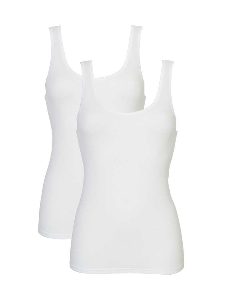 Women Calida Classic Tank Top, Two-pack Underwear White | 165497-PMU