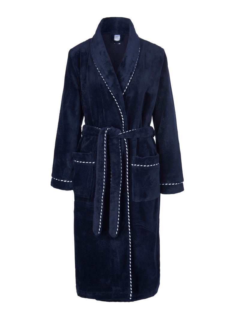 Women Calida Cosy Shower Bathrobe Bathrobes Dark Lapis Blue | 068294-AYS