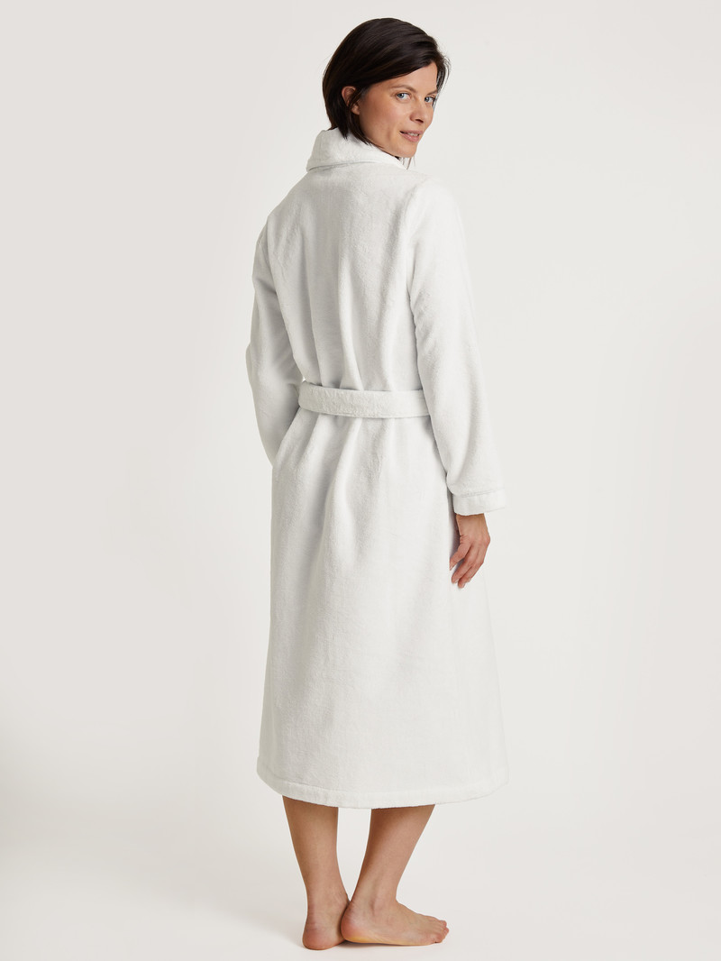 Women Calida Cosy Shower Bathrobe Bathrobes New White | 036851-OYB