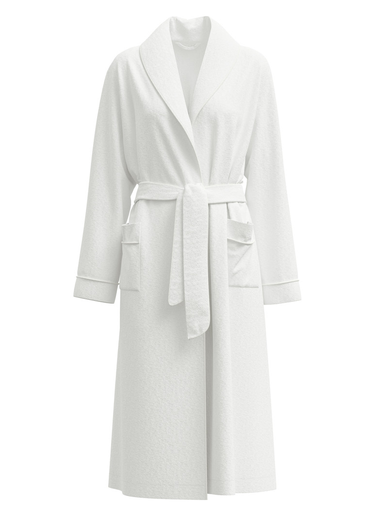 Women Calida Cosy Shower Bathrobe Bathrobes New White | 036851-OYB