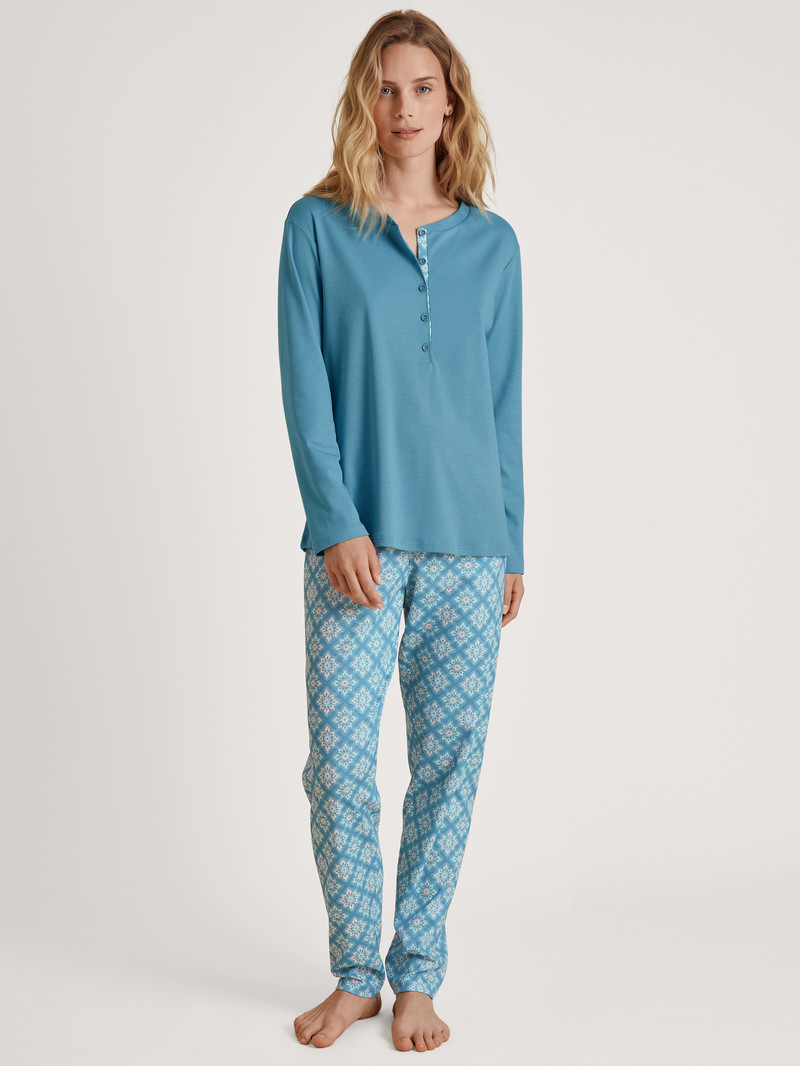 Women Calida Daylight Dreams Pyjama Sleepwear Niagara Blue | 654718-RIW