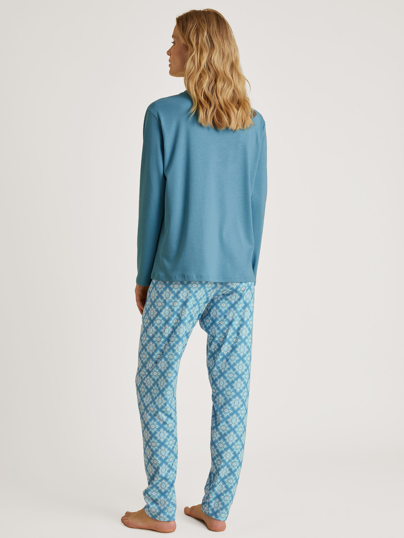 Women Calida Daylight Dreams Pyjama Sleepwear Niagara Blue | 654718-RIW