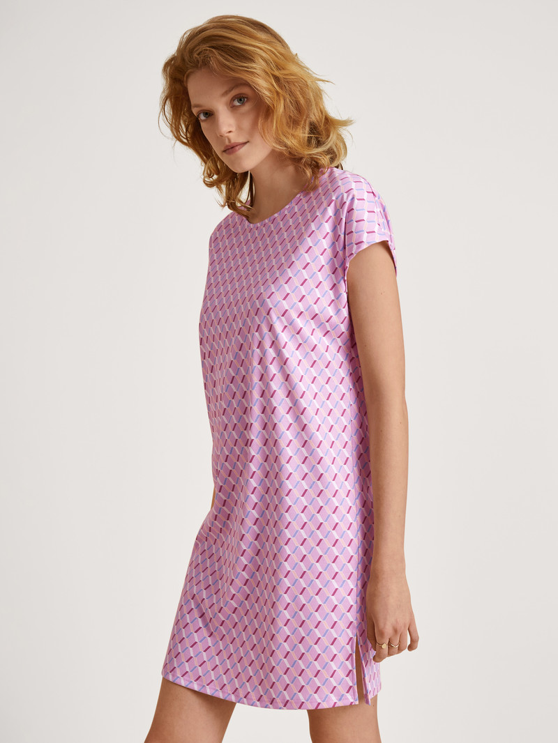 Women Calida Daylight Dreams Sleepshirt, Length 90cm Sleepwear Bubble Gum Pink | 961824-RCY