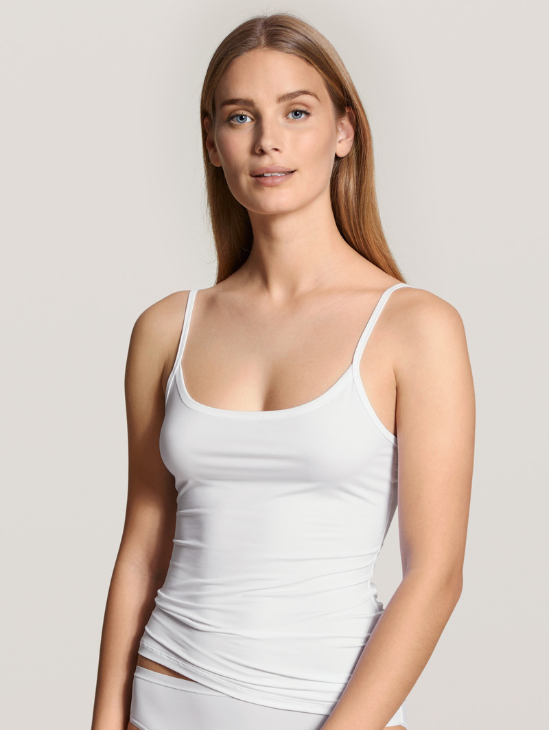 Women Calida Eco Sense Spaghetti Top Underwear Weiss | 350829-WHU