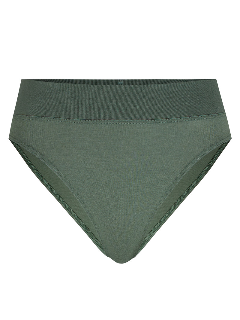 Women Calida Elastic Brief, High Waist Underwear Laurel Green | 461397-SVU