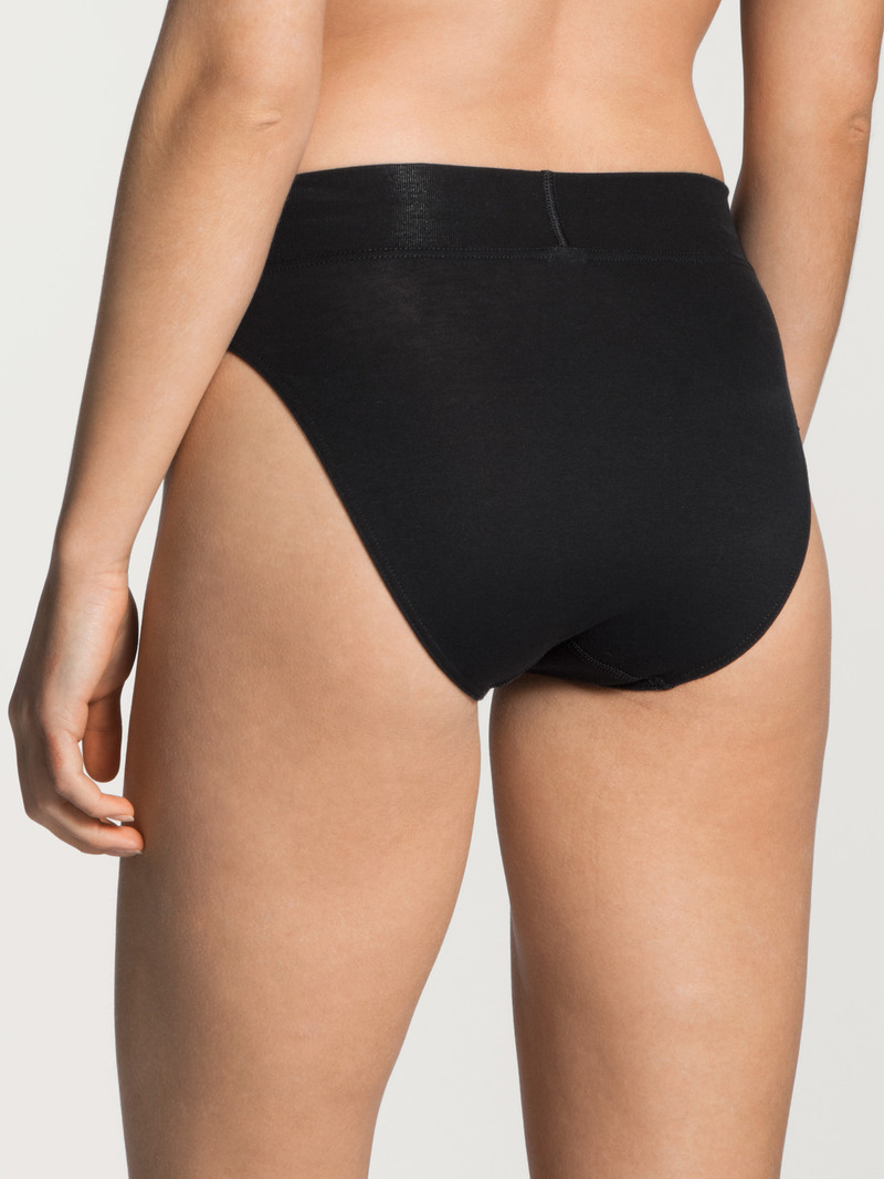 Women Calida Elastic Brief, High Waist Underwear Schwarz | 129038-WEQ