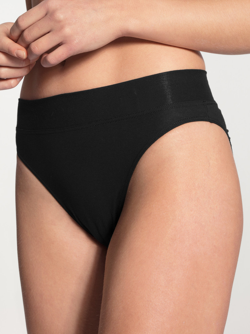 Women Calida Elastic Brief, High Waist Yoga Schwarz | 791682-DCH