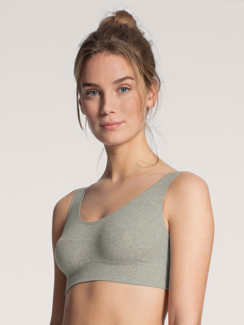 Women Calida Elastic Bustier Yoga Stein Meliert | 504981-NXY