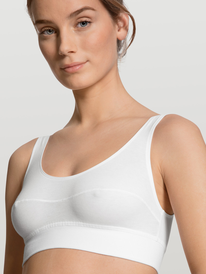 Women Calida Elastic Bustier Yoga Weiss | 871405-ITZ