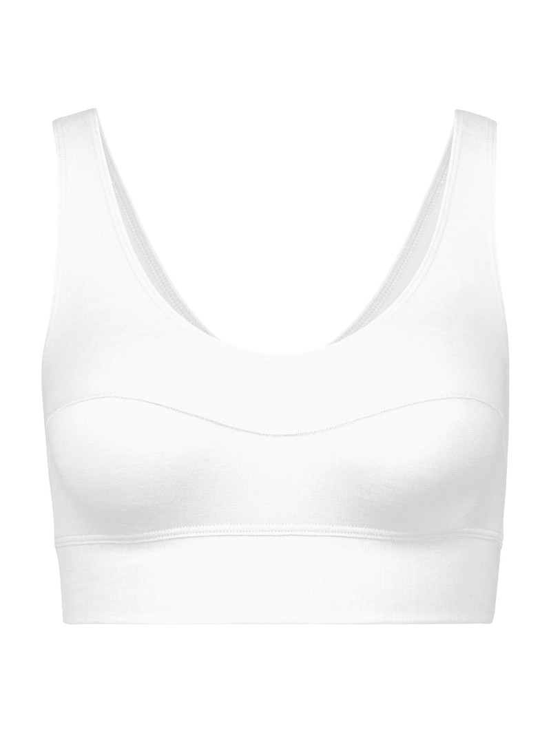 Women Calida Elastic Bustier Yoga Weiss | 871405-ITZ