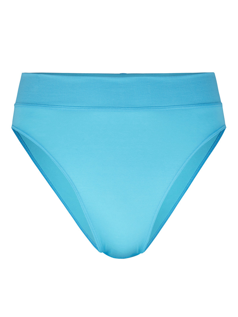 Women Calida Elastic Duopack Brief Soft Waistband, High Waist Underwear Blue Topaz | 974180-TEC