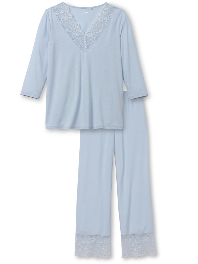 Women Calida Elegant Dreams 7/8 Pyjama Sleepwear Harmony Blue | 478915-GLU