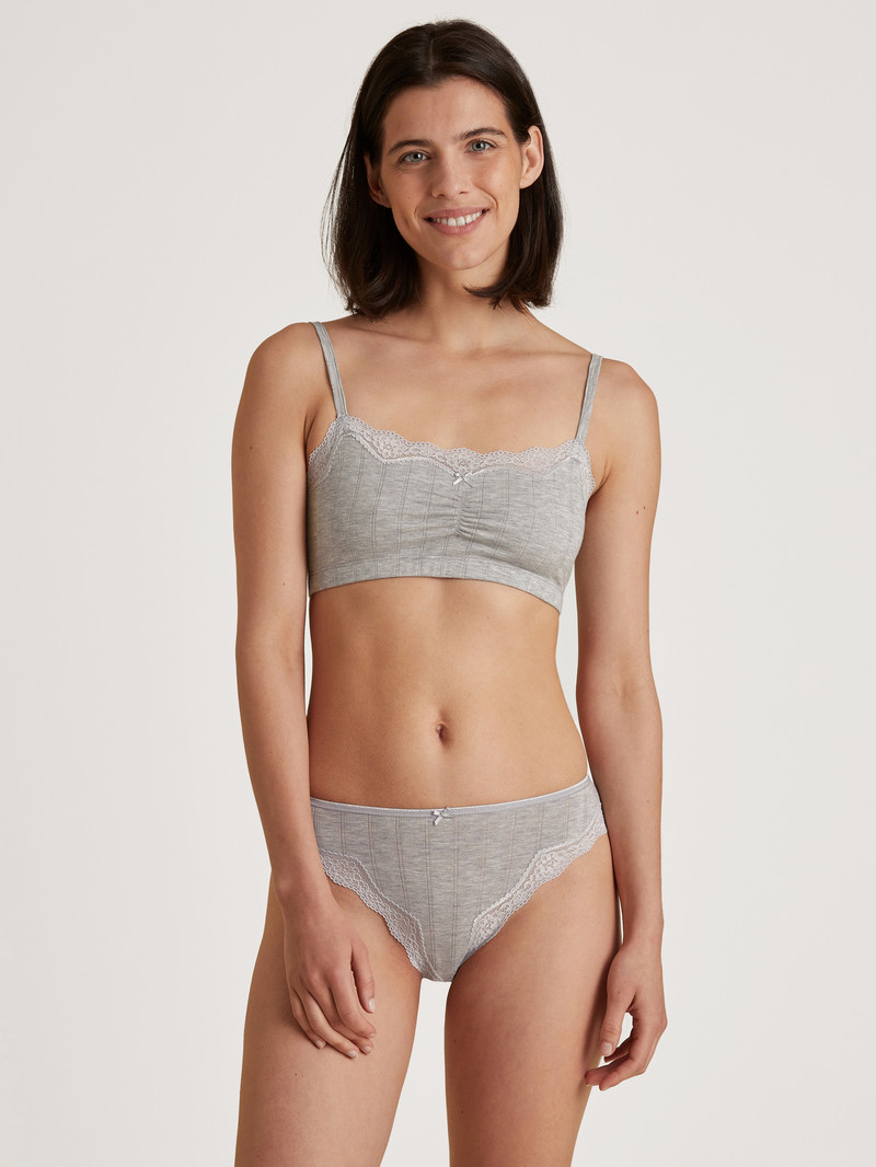 Women Calida Etude Toujours Bustier Underwear Grey Melange | 418697-JAF