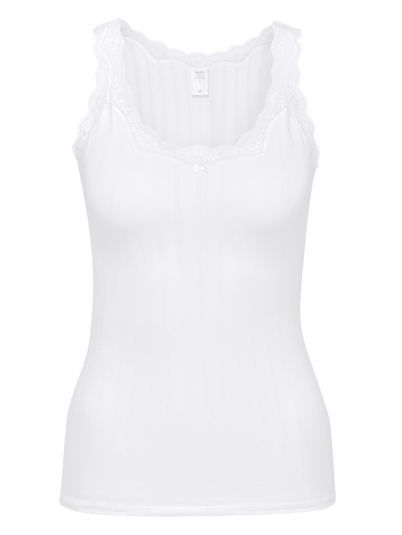 Women Calida Etude Toujours Tank Top Underwear Weiss | 105629-LUZ