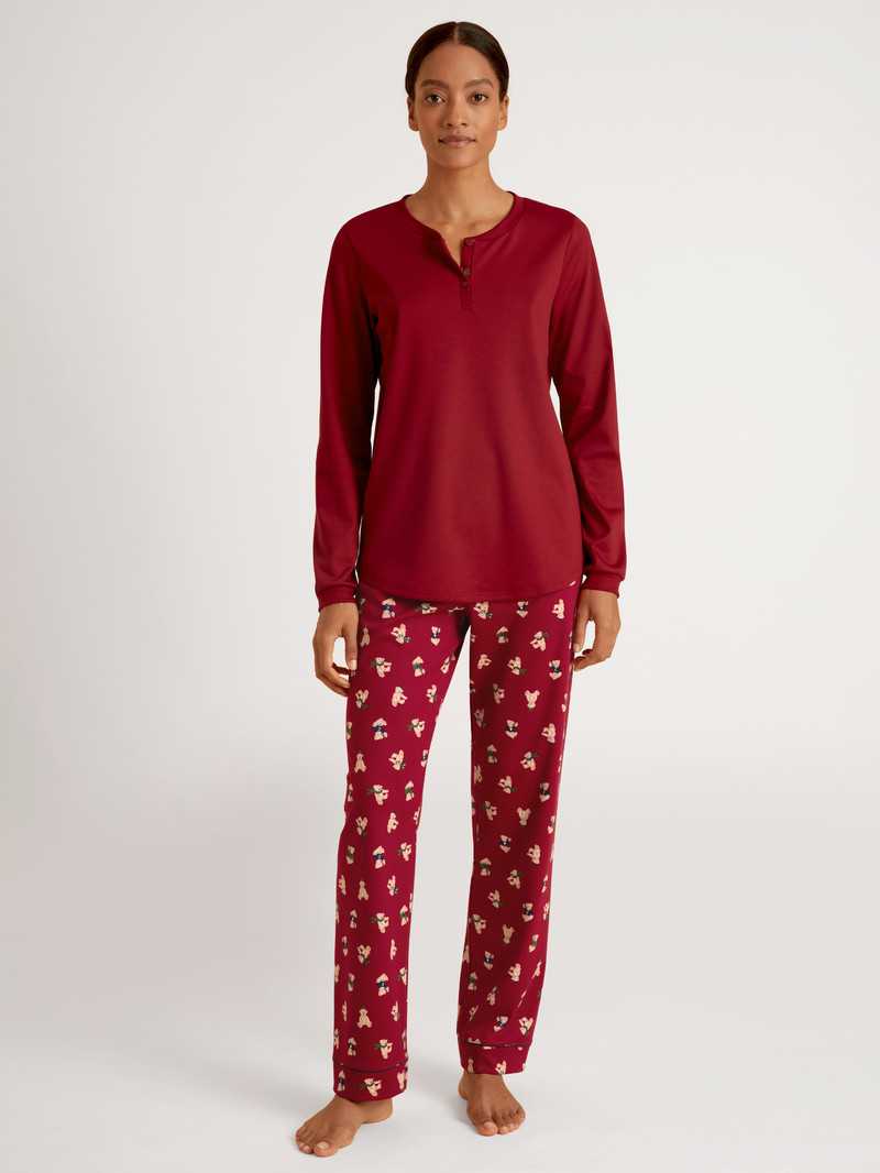 Women Calida Family & Friends Pyjama Sleepwear Rio Red | 012378-DAK