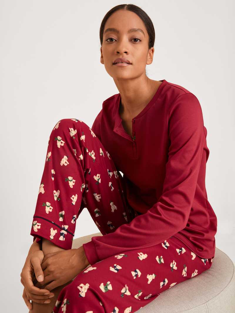 Women Calida Family & Friends Pyjama Sleepwear Rio Red | 012378-DAK