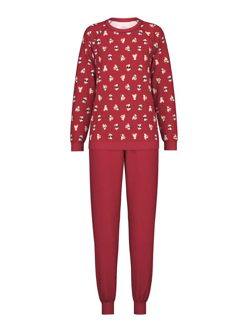 Women Calida Family & Friends Pyjama With Cuff Sleepwear Rio Red | 356029-SQA