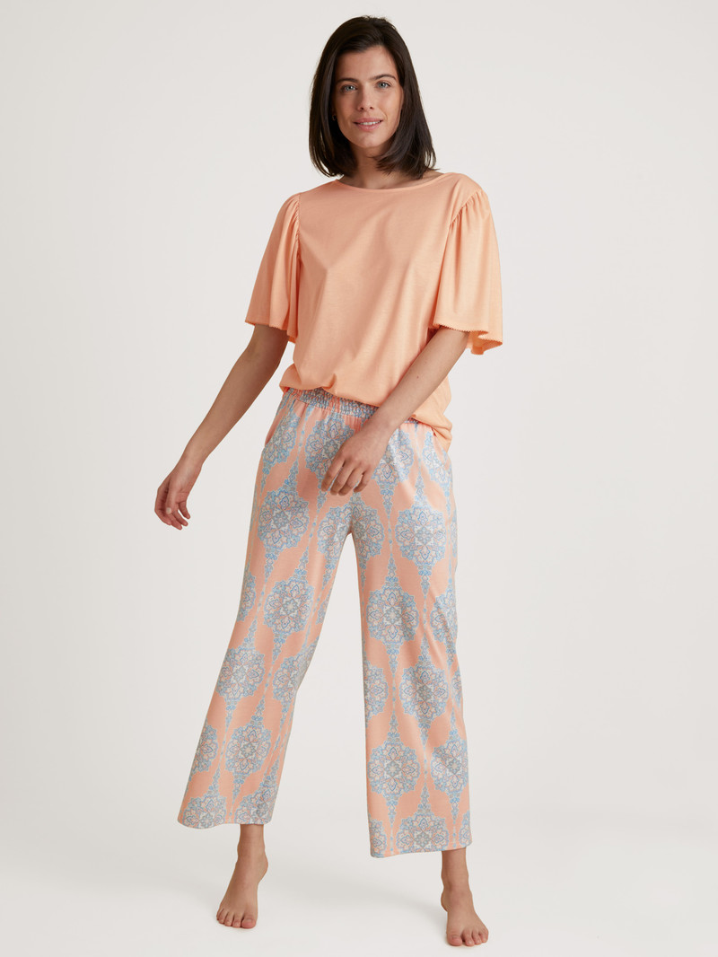 Women Calida Favourites Balance Shirt Short Sleeve Sleepwear Peach Parfait | 012638-NHY