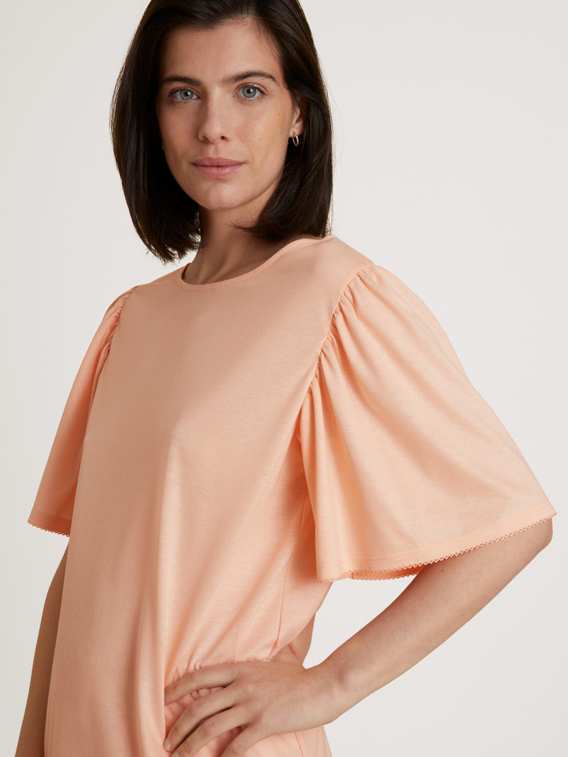 Women Calida Favourites Balance Shirt Short Sleeve Sleepwear Peach Parfait | 012638-NHY