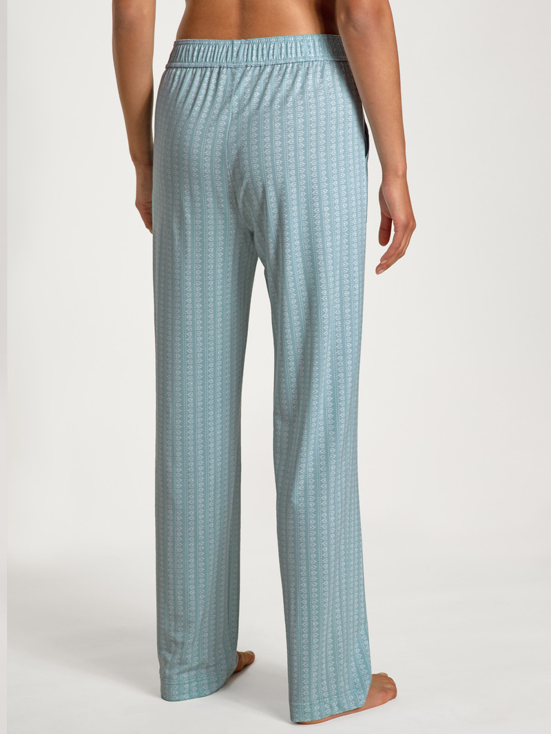 Women Calida Favourites Desert Pants Sleepwear Blue Satin | 049815-DNV