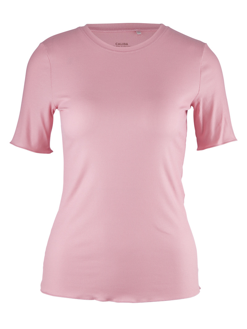 Women Calida Favourites Desert Shirt Short Sleeve Loungewear Pink Amethyst | 729401-NEO