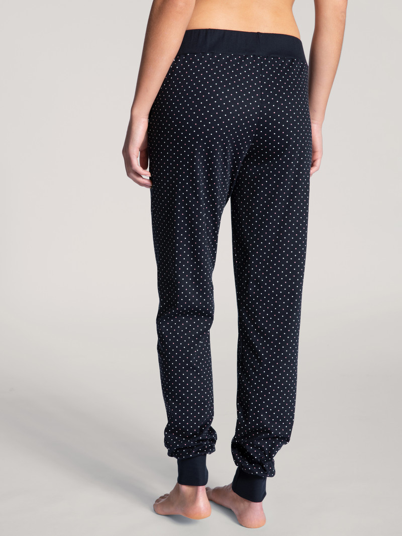 Women Calida Favourites Dreams Pants With Cuff Sleepwear Dark Lapis Blue | 374158-END