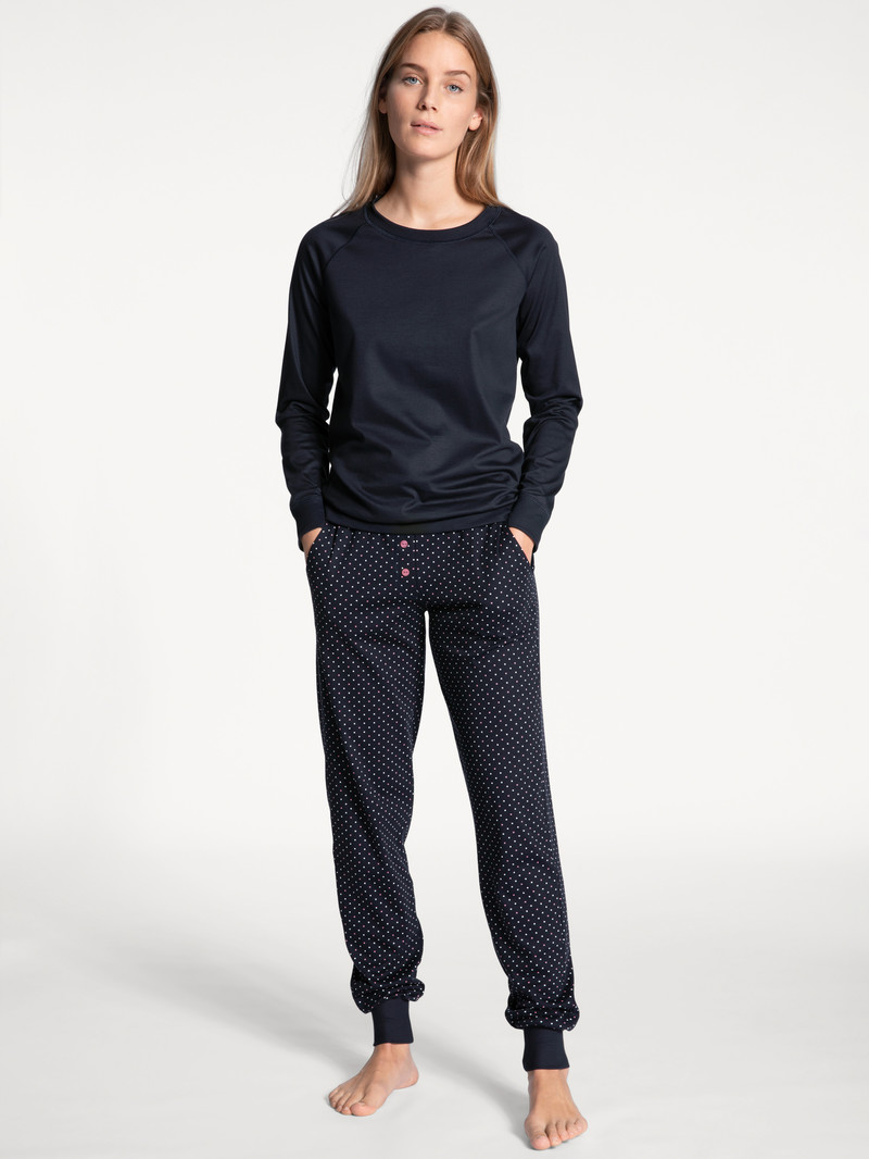 Women Calida Favourites Dreams Shirt Long Sleeve Loungewear Dark Lapis Blue | 716258-BXR