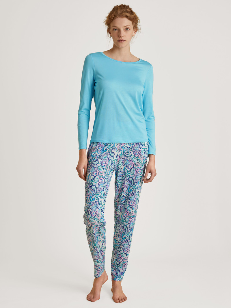 Women Calida Favourites Energy Pants Sleepwear Blue Topaz | 851097-OMN