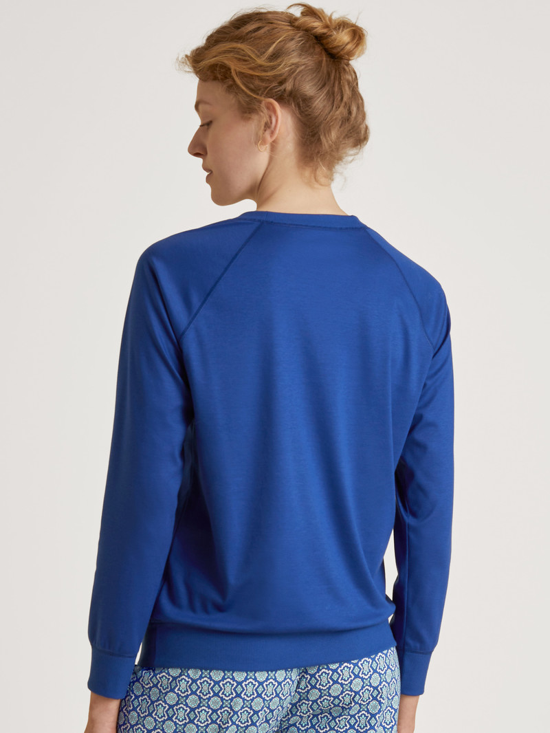 Women Calida Favourites Energy Shirt Long Sleeve Yoga Sodalite Blue | 849715-MUE