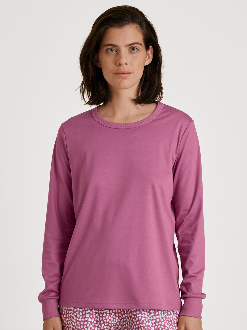 Women Calida Favourites Harmony Shirt Long Sleeve Loungewear Red Violet | 927506-KVR